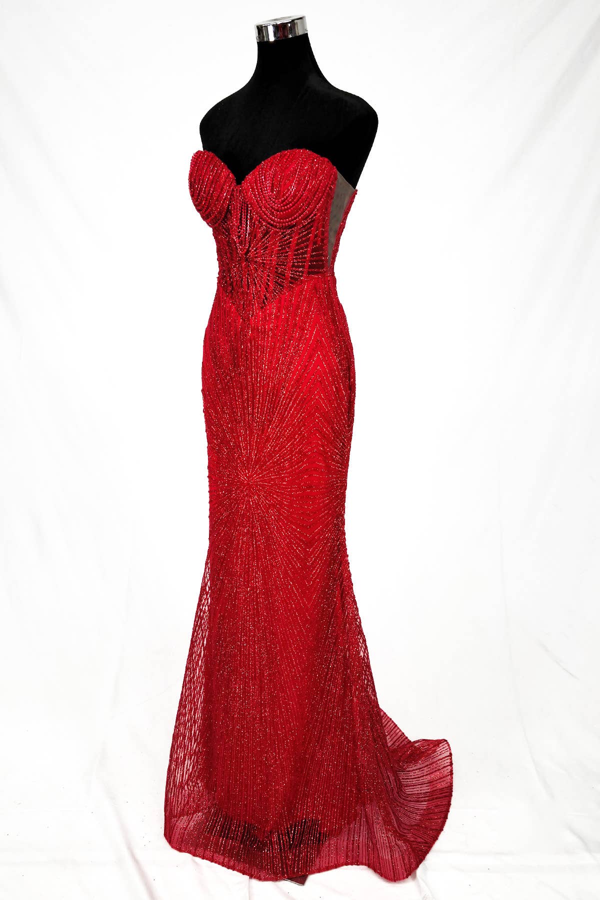 Long sparkling mermaid dress with hanging jewels CF001