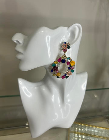 Floral Hollow Drop Earrings
