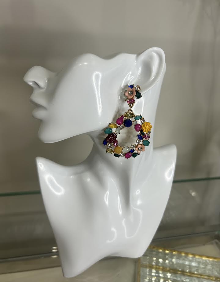 Floral Hollow Drop Earrings