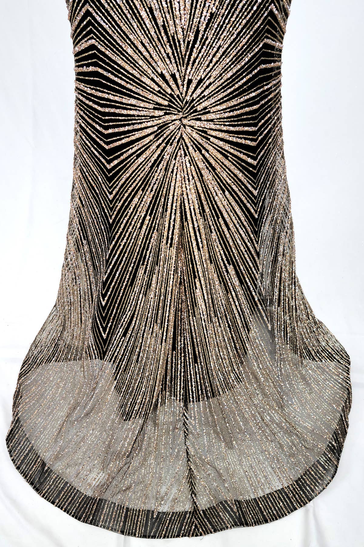 Long sparkling mermaid dress with hanging jewels CF001