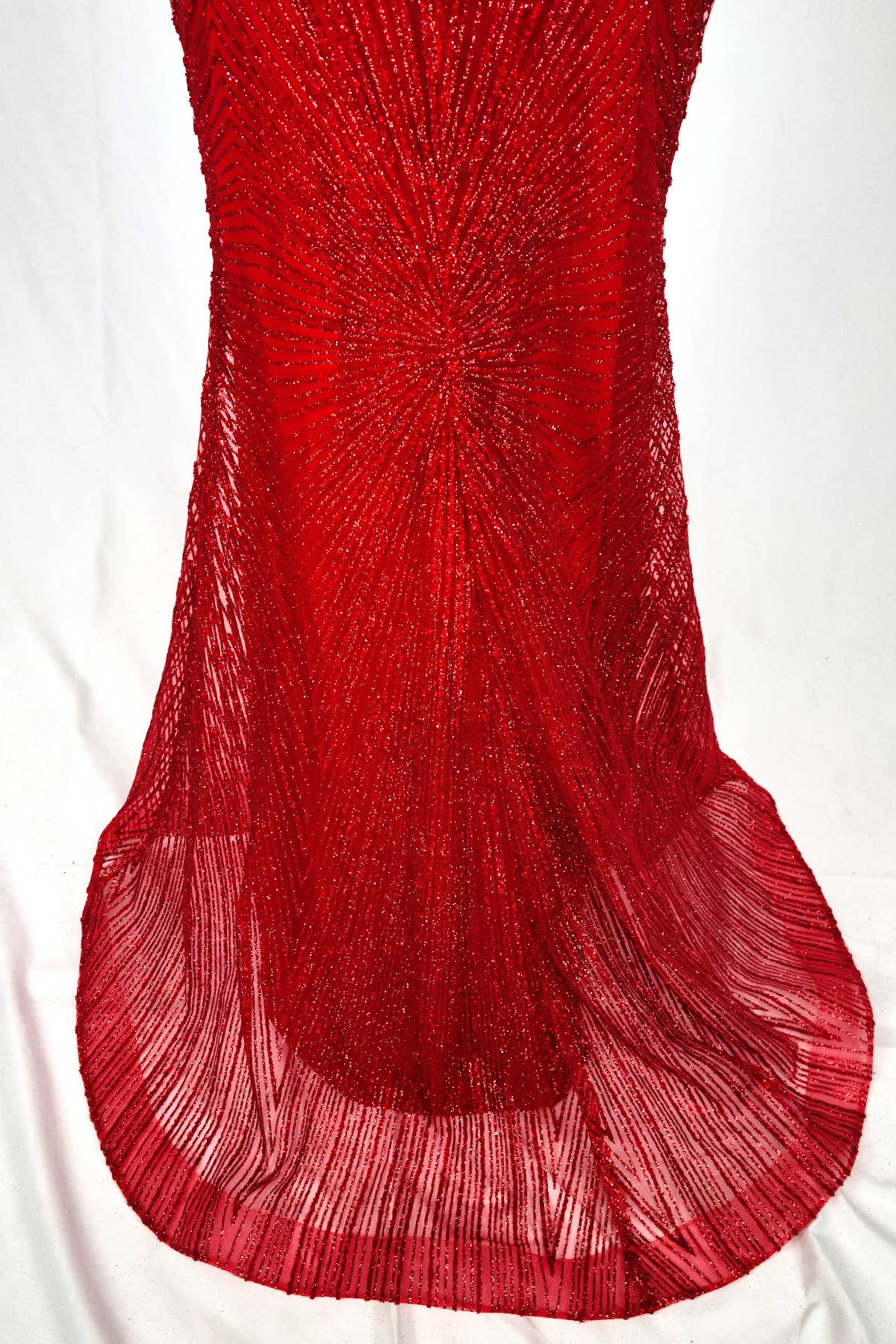 Long sparkling mermaid dress with hanging jewels CF001