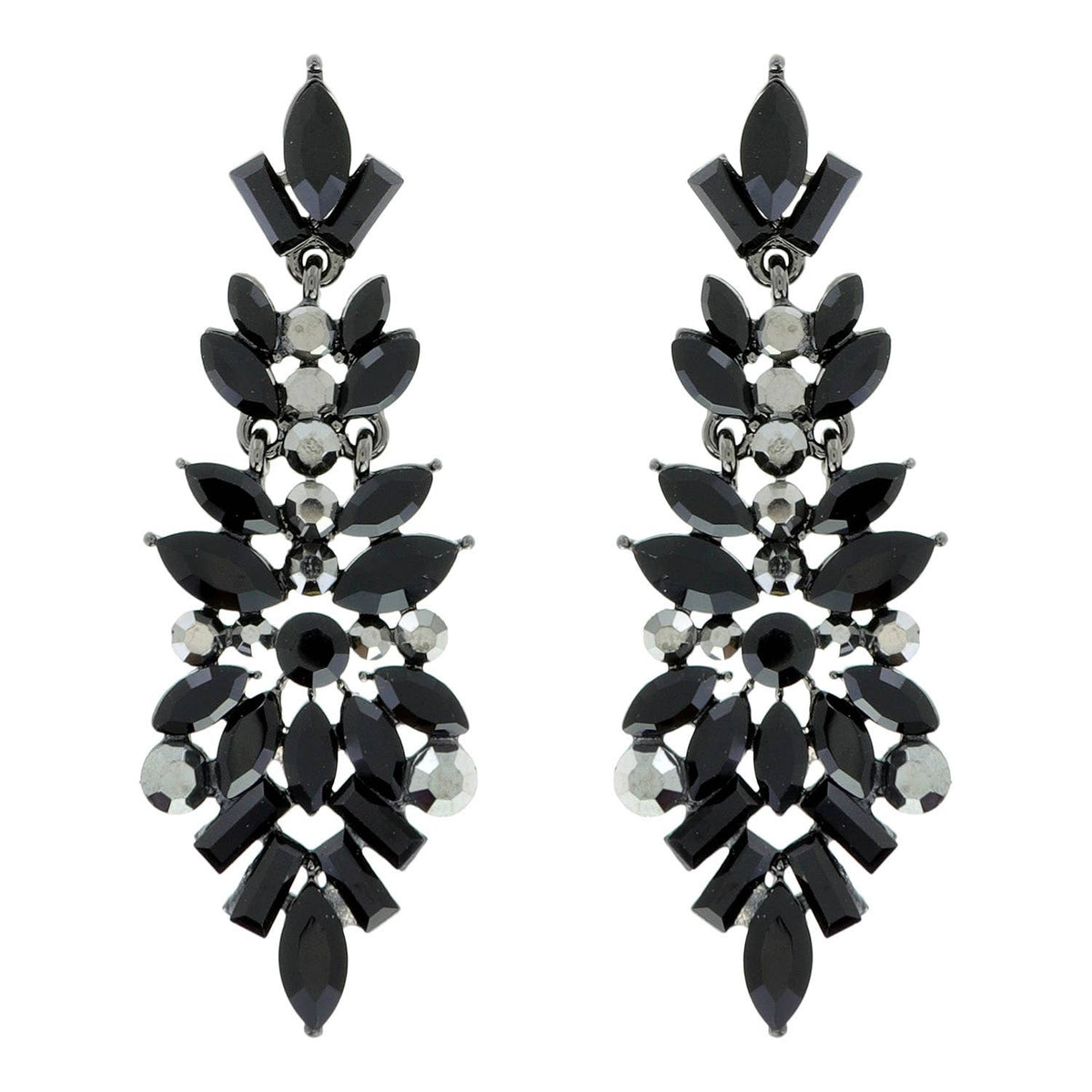 Gemstone Cluster Chandelier Earrings