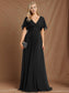 V Neck Appliques Pleated Bridesmaid Dress