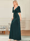 Elegant Double V Neck Velvet Wholesale Party Dress