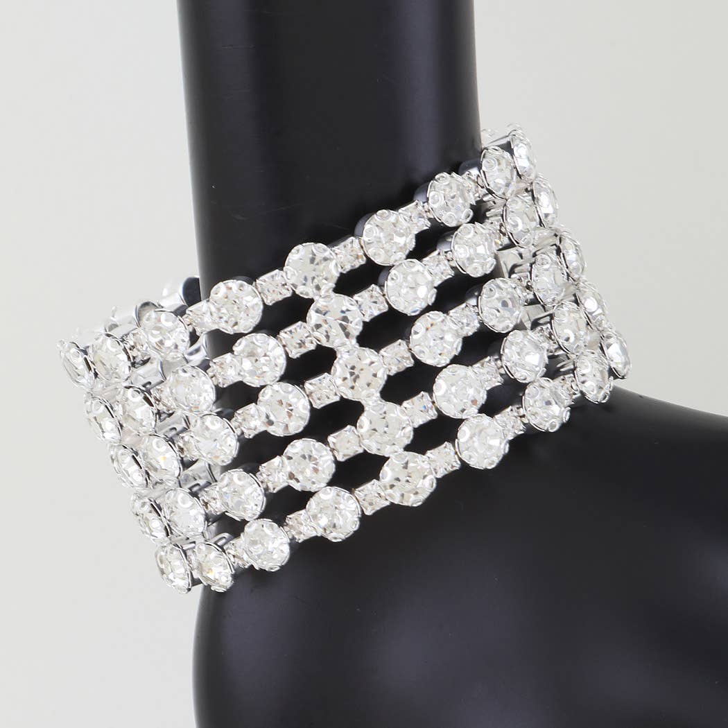 Multi Rhinestone Cuff Bracelet