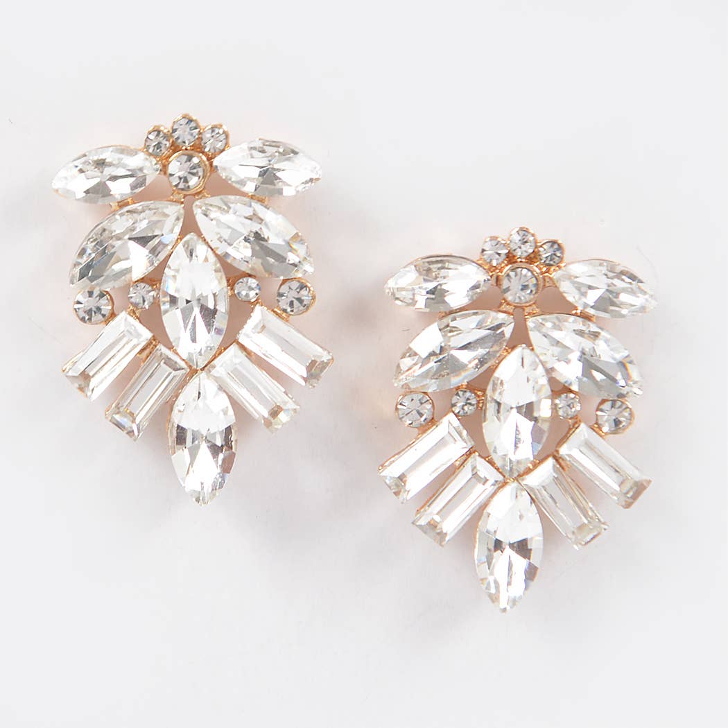 Rhinestone Earring - 0.75 x 1.15" Design
