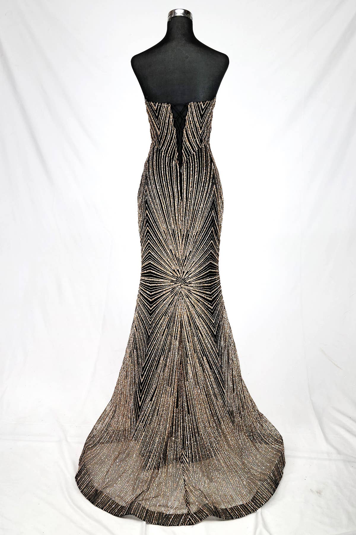 Long sparkling mermaid dress with hanging jewels CF001