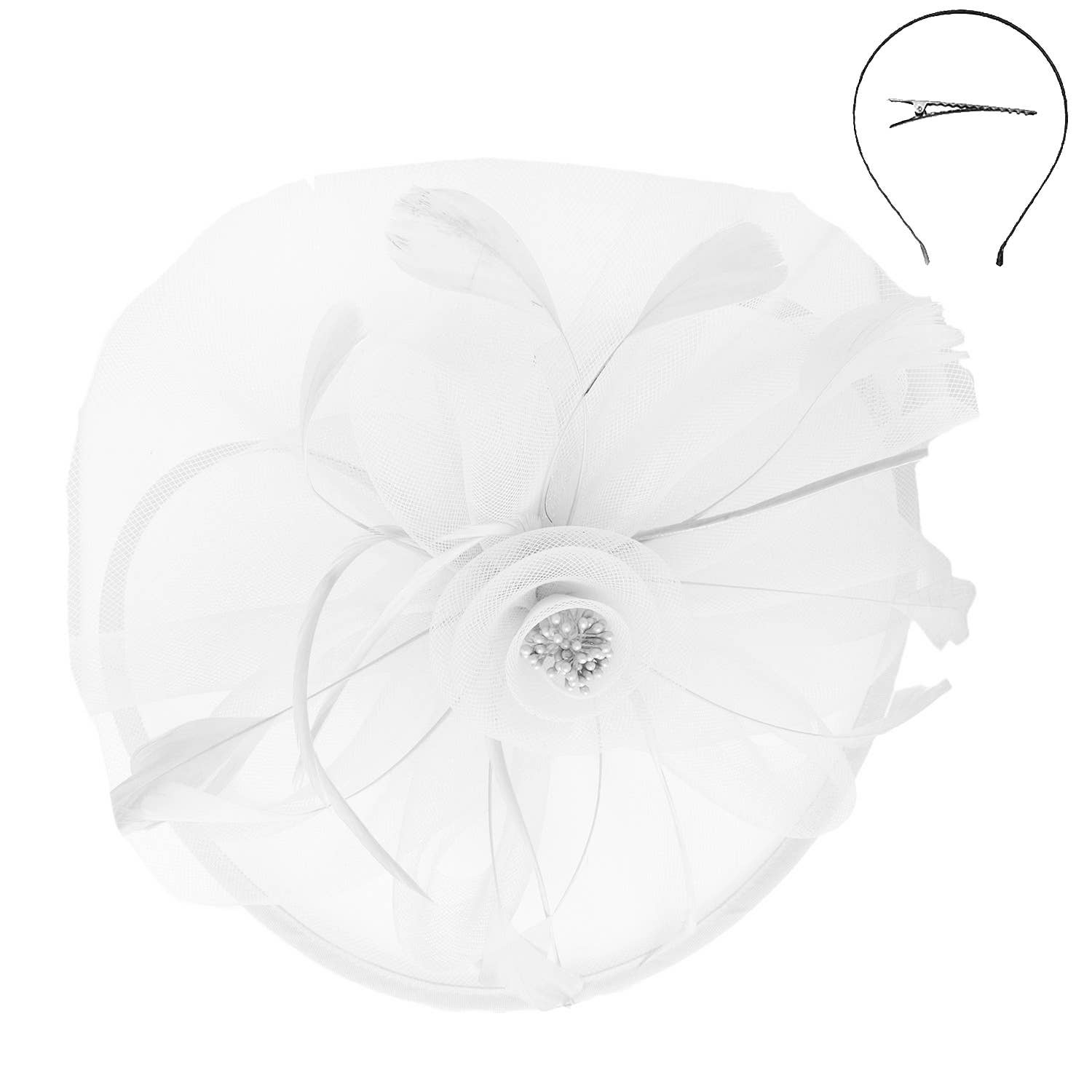 Floral Organza Mesh Ribbon Fascinator