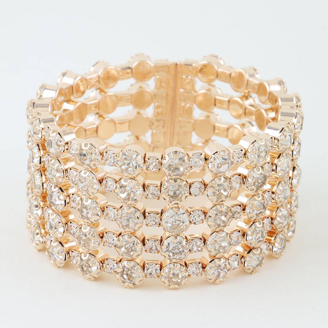 Multi Rhinestone Cuff Bracelet