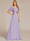 Double V-Neck Ruffles Chiffon Bridesmaid Dress