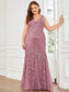 Plus Size Sequin Fishtail Evening Dress