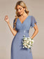 Double V-Neck Ruffles Chiffon Bridesmaid Dress