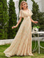 Double V-Neck Ruffles Chiffon Bridesmaid Dress