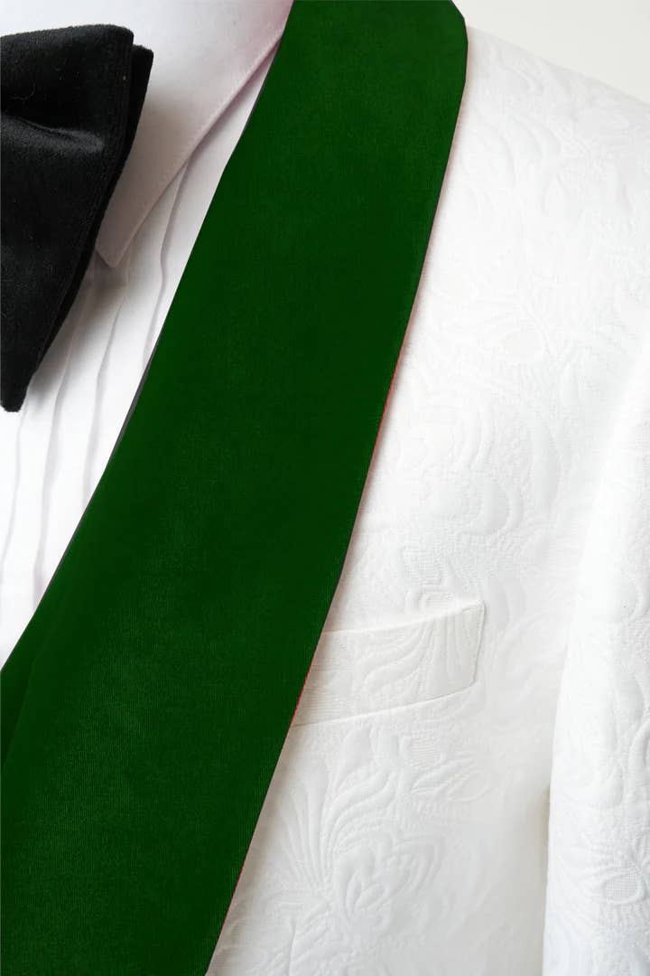 Ferrecci - Men's Vested White Paisley Wedding & Prom Tuxedo