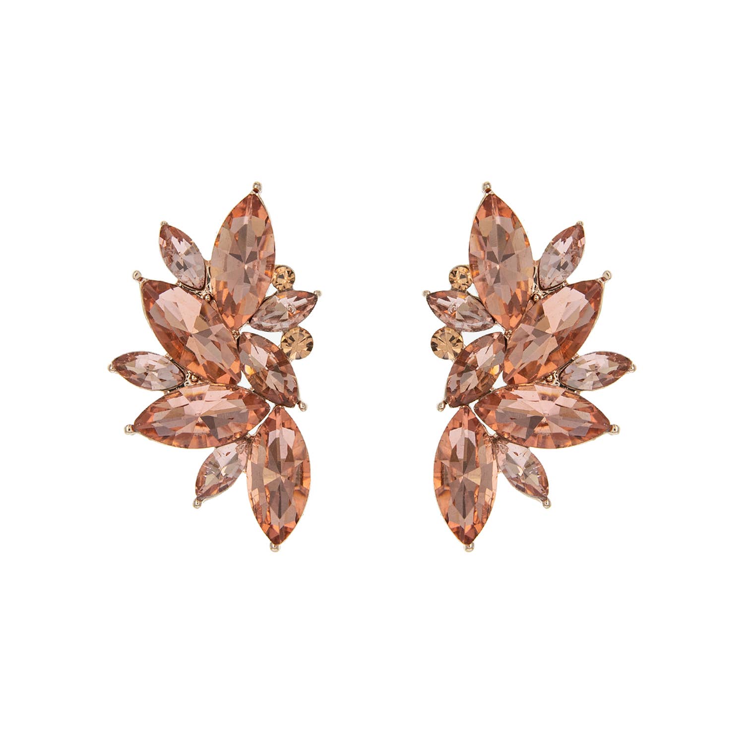 Gemstone Cluster Evening Post Earrings