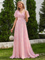 Double V-Neck Ruffles Chiffon Bridesmaid Dress