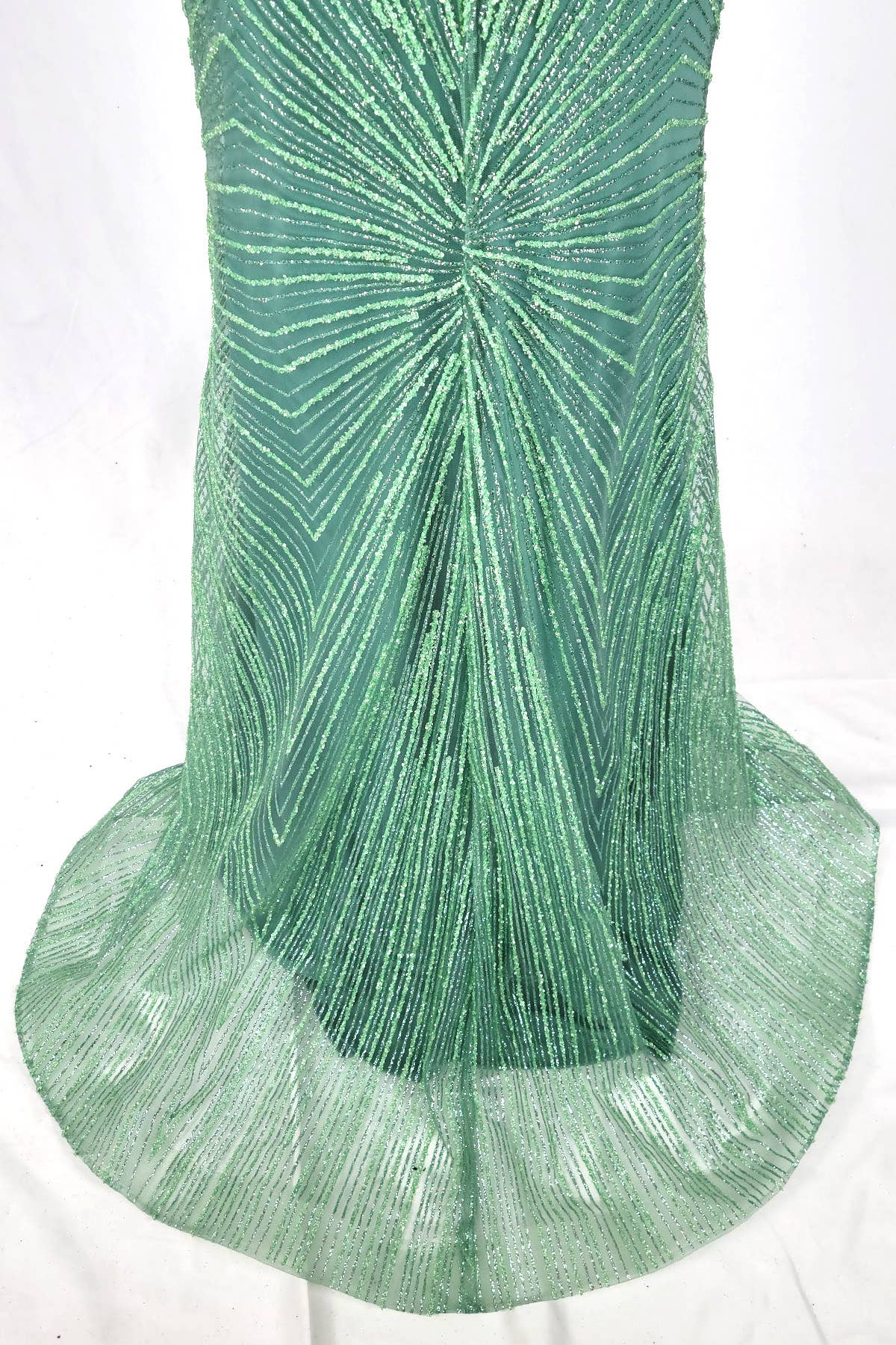 Long sparkling mermaid dress with hanging jewels CF001