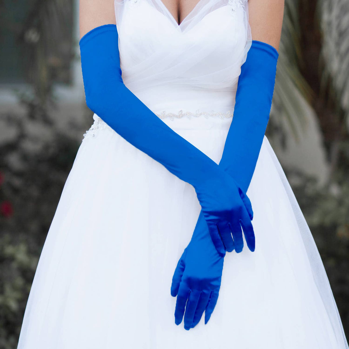 Women's High Satin Gloves