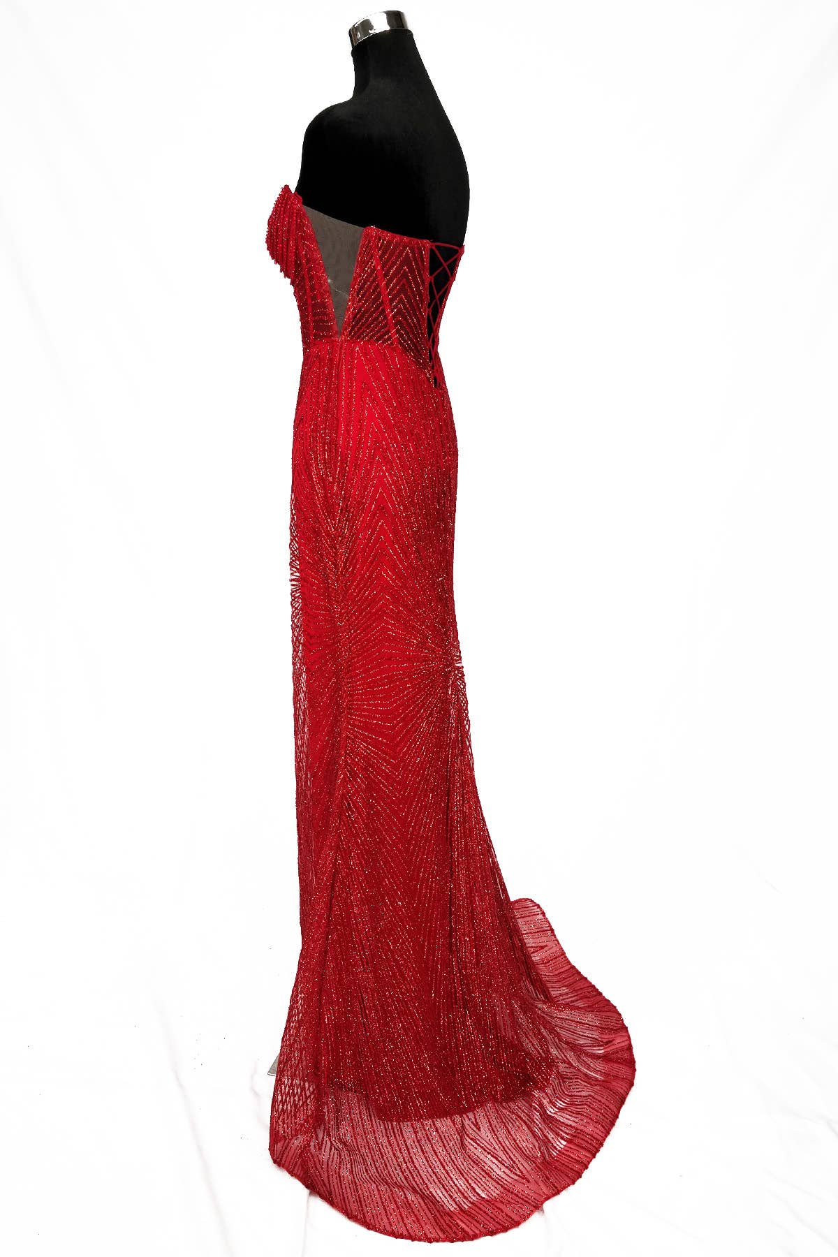 Long sparkling mermaid dress with hanging jewels CF001