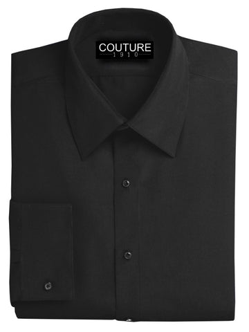 1910 Couture Black Fitted Dress Shirt