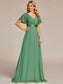 Double V-Neck Ruffles Chiffon Bridesmaid Dress