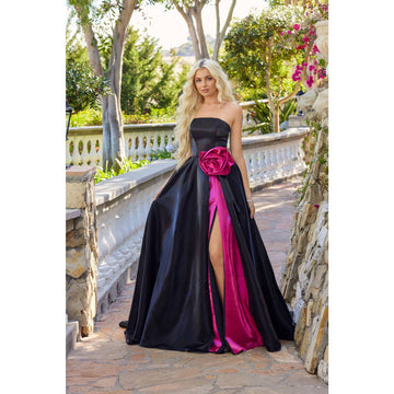 Strapless Rosette Gown