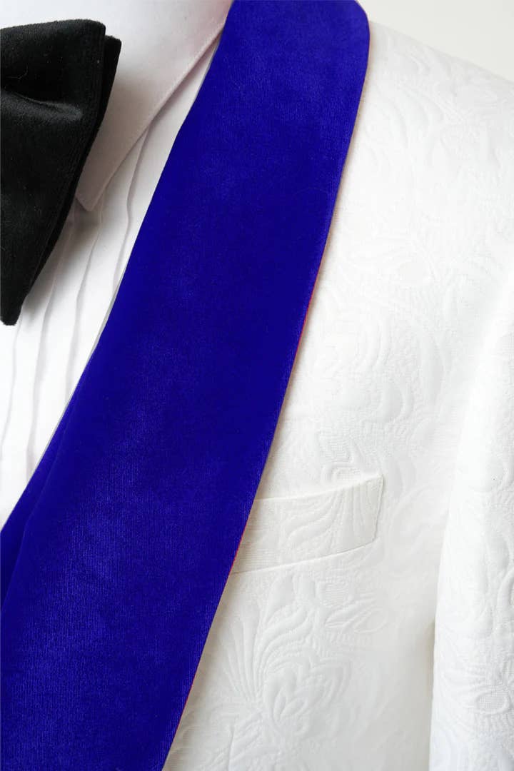Ferrecci - Men's Vested White Paisley Wedding & Prom Tuxedo