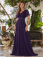 Double V-Neck Ruffles Chiffon Bridesmaid Dress
