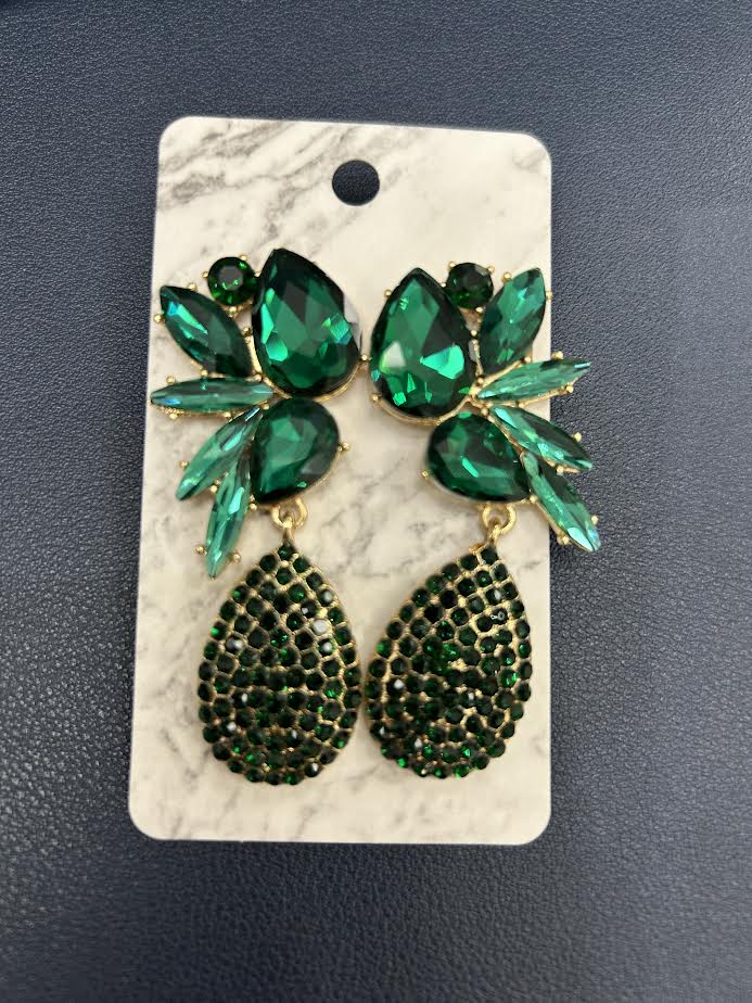Emerald Green Drop Earrings
