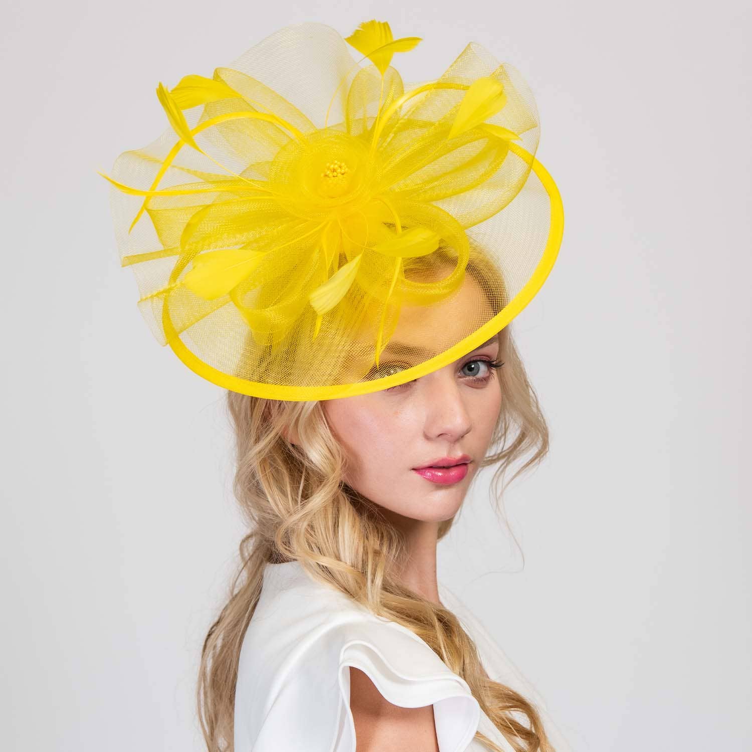 Floral Organza Mesh Ribbon Fascinator