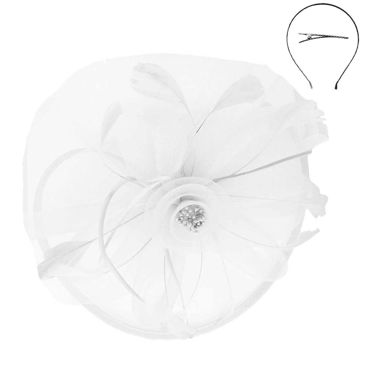 Floral Organza Mesh Ribbon Fascinator