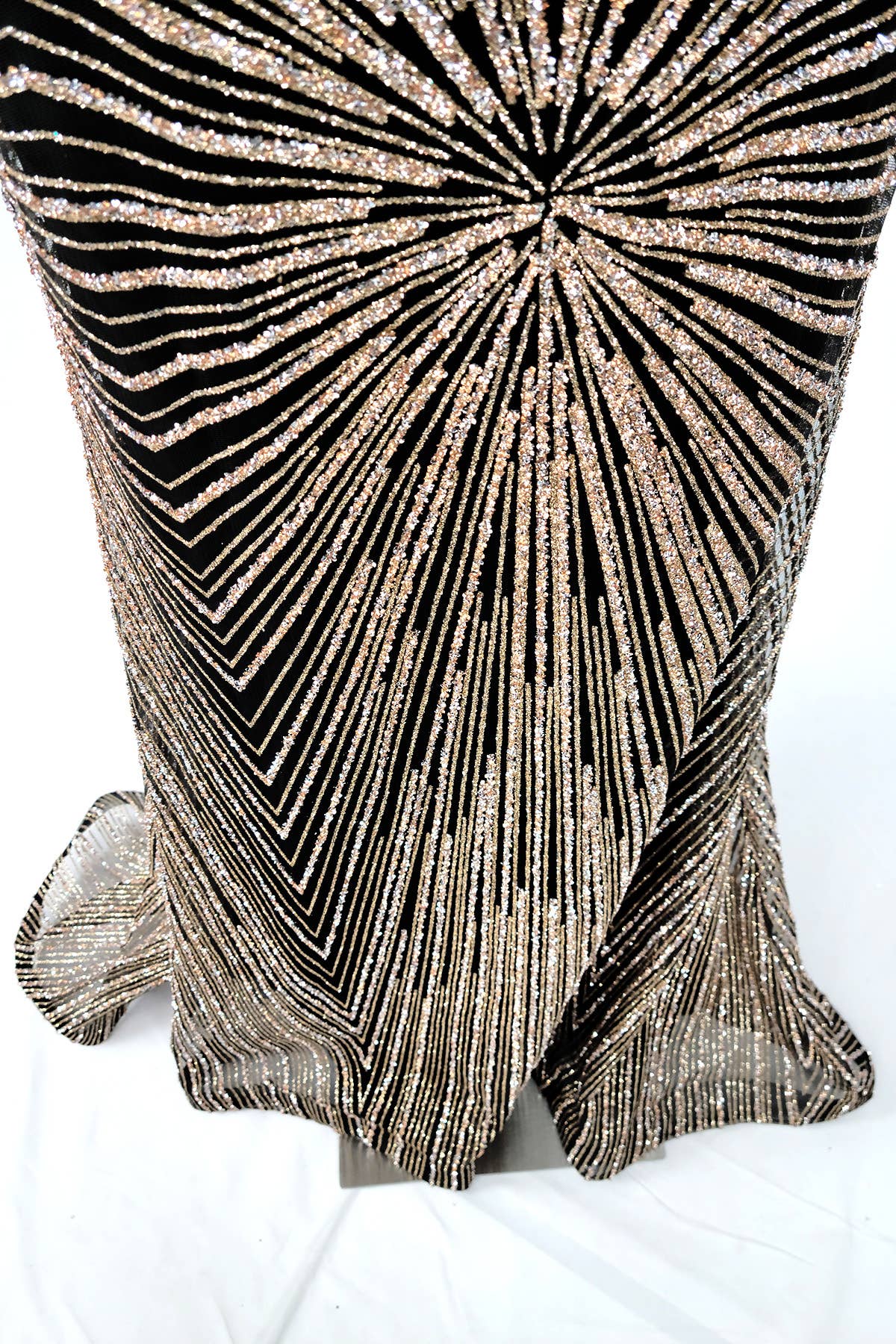 Long sparkling mermaid dress with hanging jewels CF001