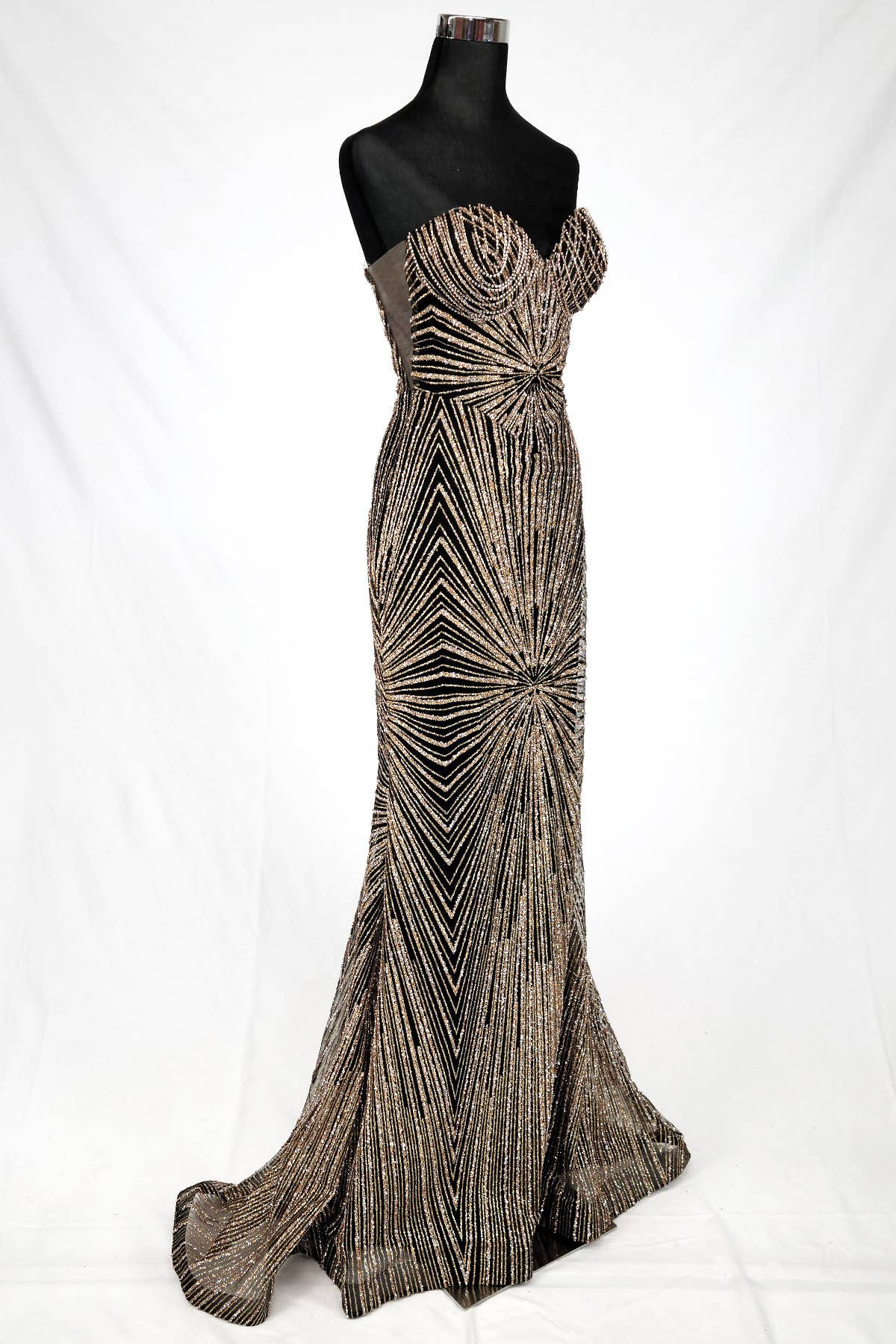 Long sparkling mermaid dress with hanging jewels CF001
