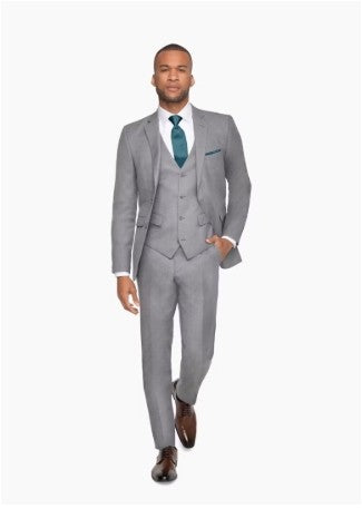 Allure Men's Gray Tux- 40r ultra slim- 10586