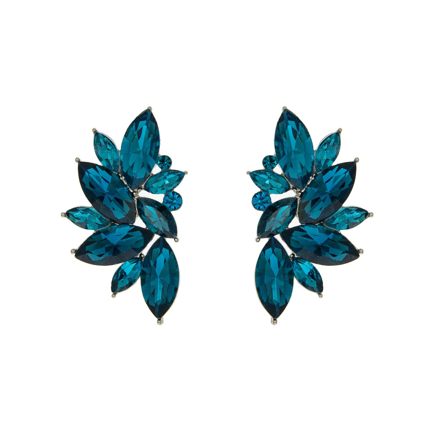 Gemstone Cluster Evening Post Earrings