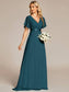Double V-Neck Ruffles Chiffon Bridesmaid Dress