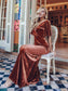 Elegant Double V Neck Velvet Wholesale Party Dress