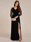 Elegant Long Sleeves Side Split Hem Evening Dresses