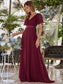 Double V-Neck Ruffles Chiffon Bridesmaid Dress