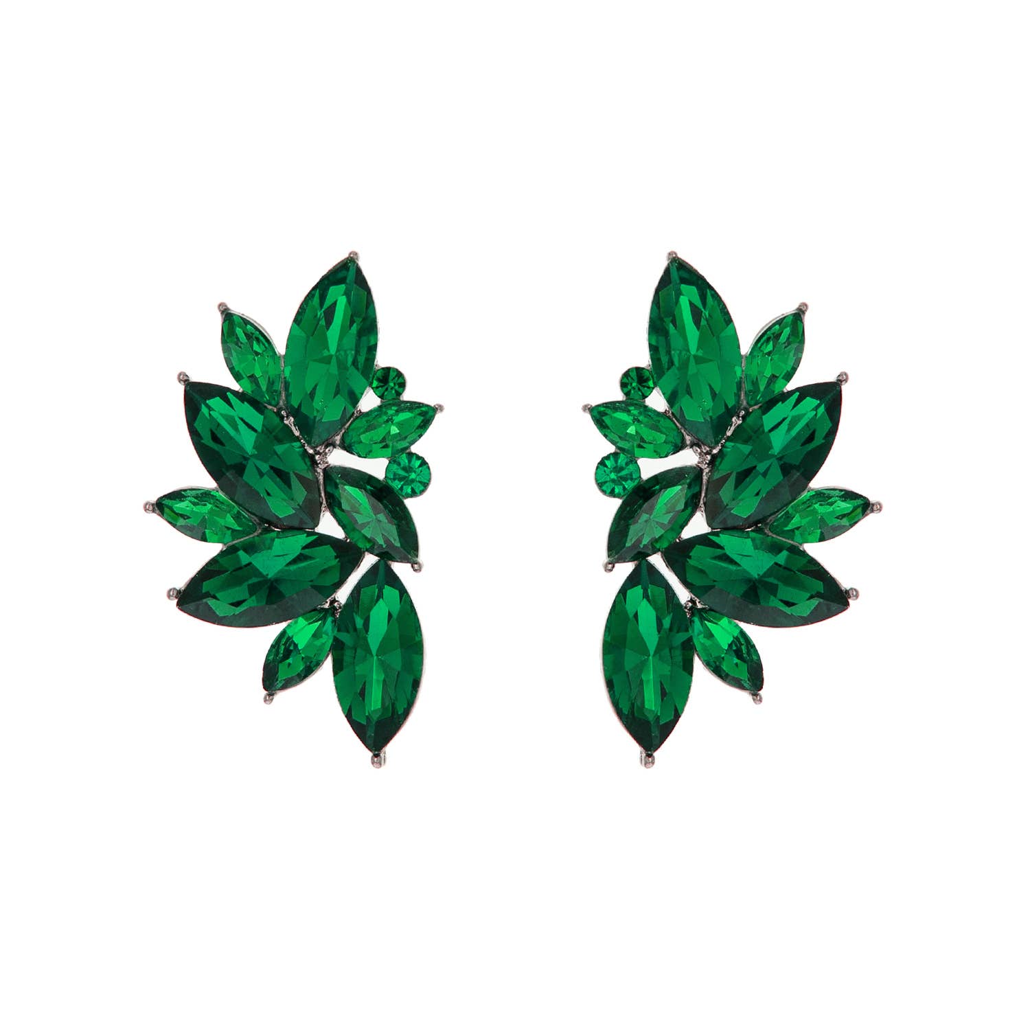 Gemstone Cluster Evening Post Earrings