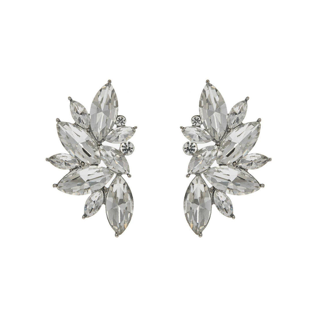 Gemstone Cluster Evening Post Earrings