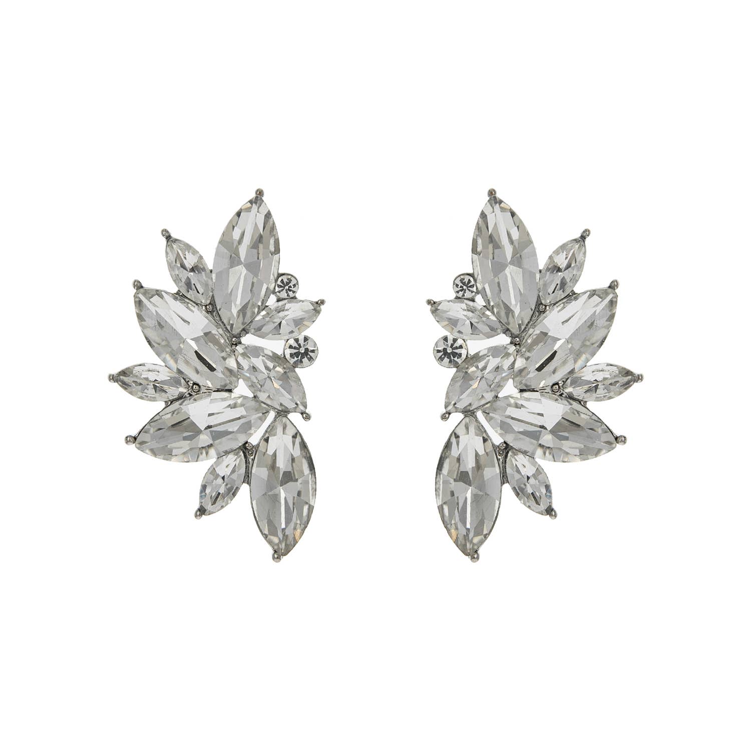 Gemstone Cluster Evening Post Earrings