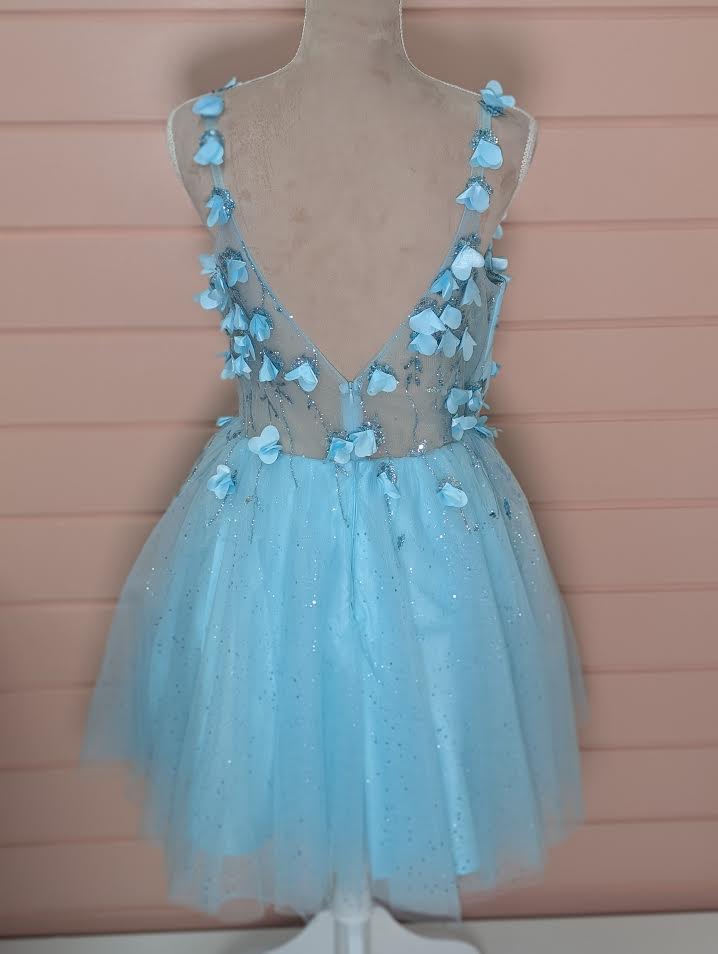Tiffany Blue 3D Flower Dress