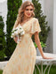 Double V-Neck Ruffles Chiffon Bridesmaid Dress