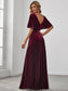 Elegant Double V Neck Velvet Wholesale Party Dress