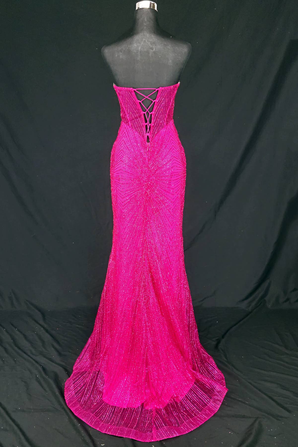 Long sparkling mermaid dress with hanging jewels CF001