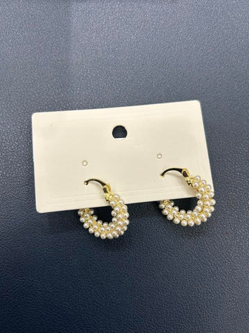 Small Pearl Hoops