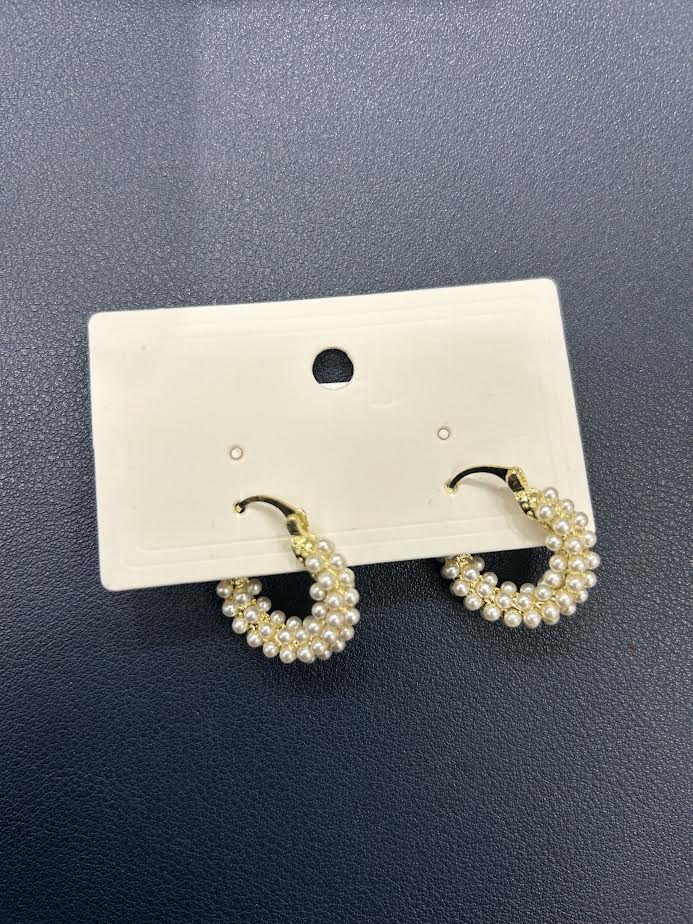 Small Pearl Hoops
