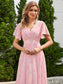 Double V-Neck Ruffles Chiffon Bridesmaid Dress