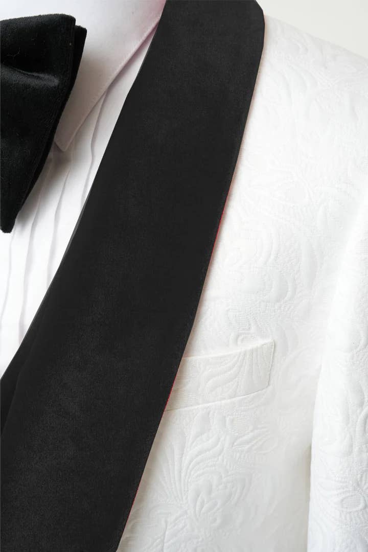 Ferrecci - Men's Vested White Paisley Wedding & Prom Tuxedo